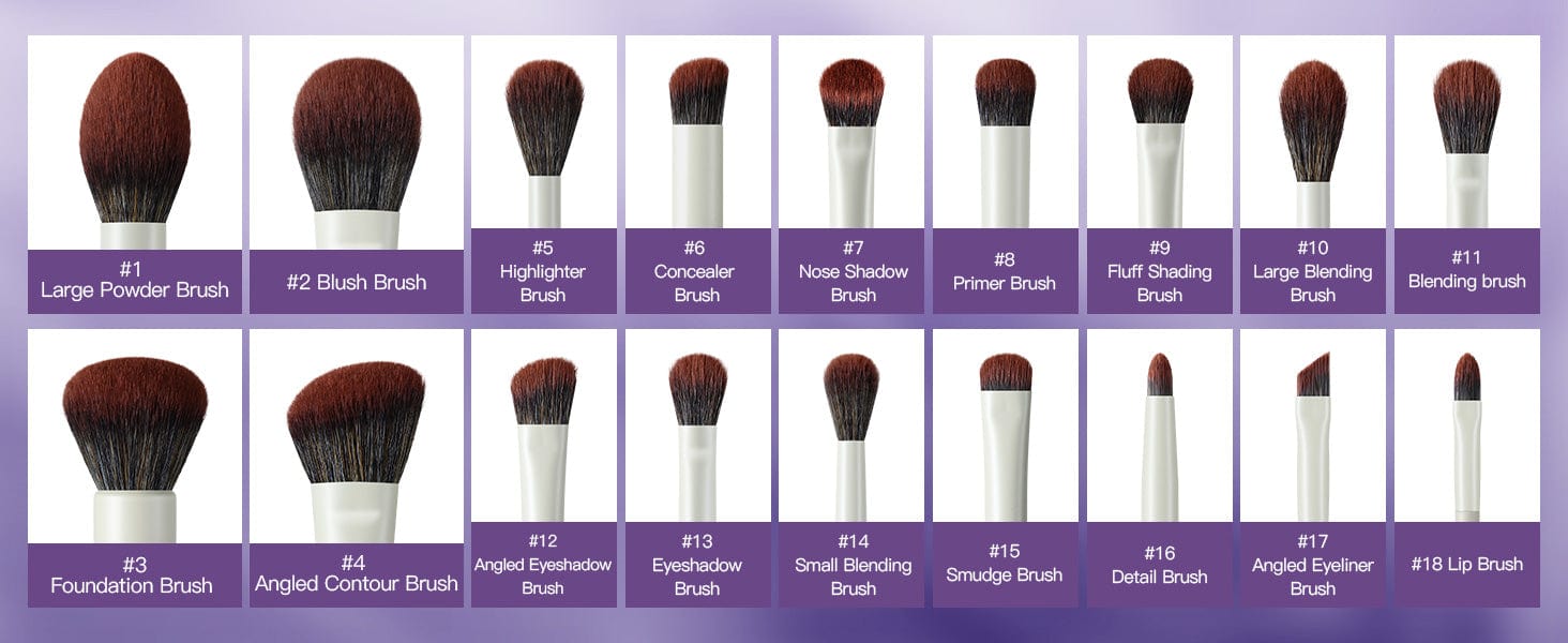 MUA Pro Series 18 PCS Makeup Brush Kit - Ivory 3
