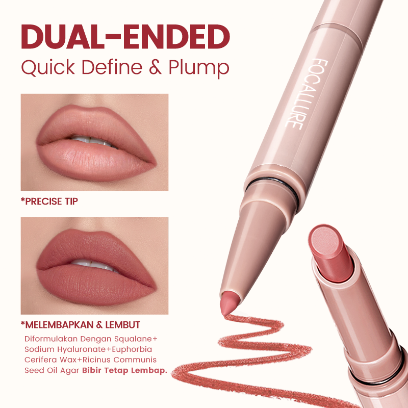 Dúo de Labial y Delineador 2-en-1 Focallure Fuller Sculpt