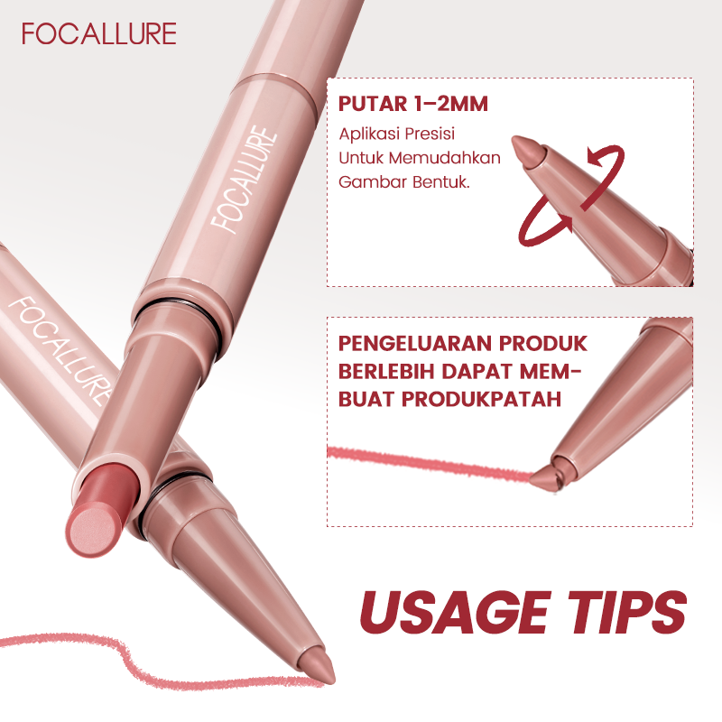 Focallure 2-in-1 Lip Liner & Lipstick 4