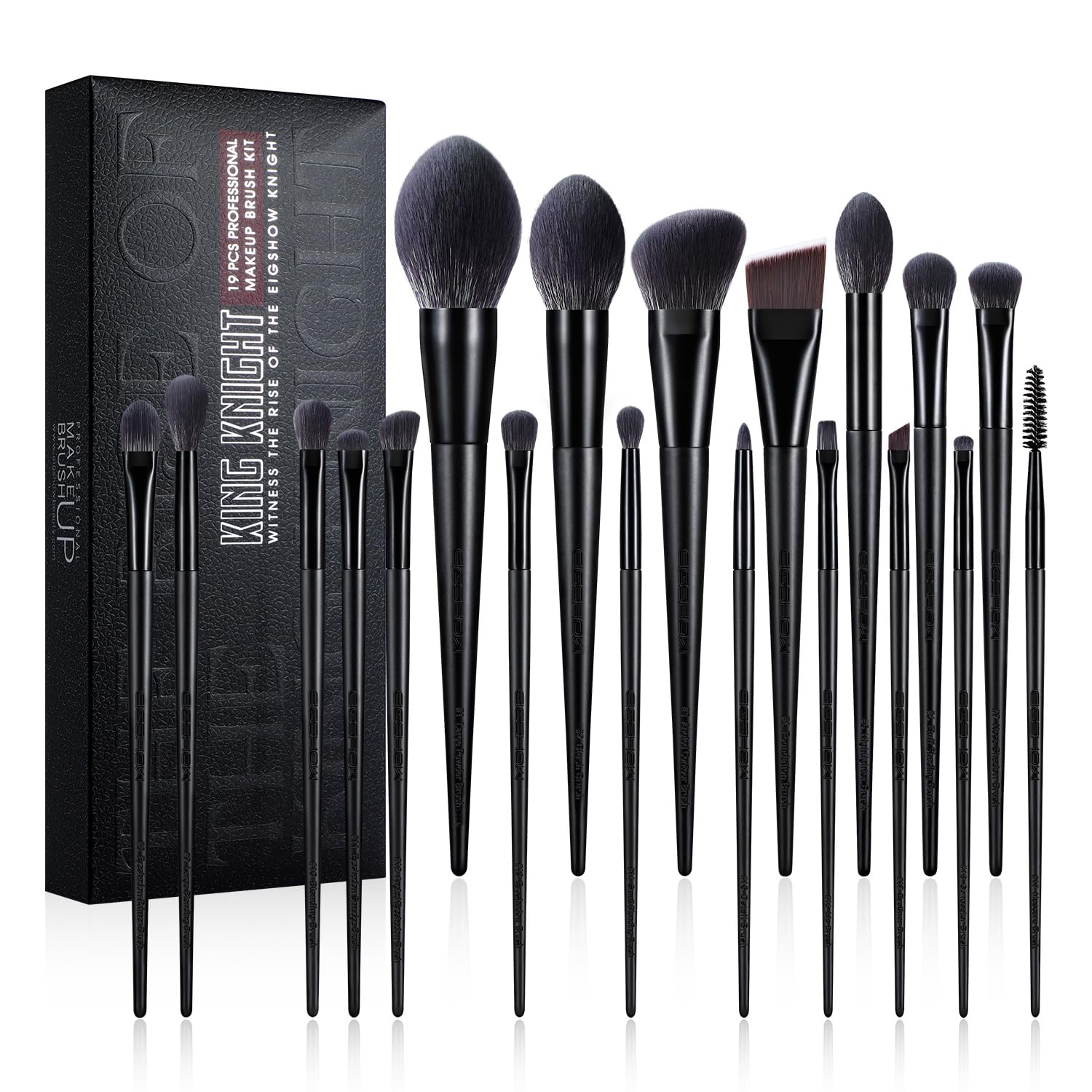 Kingknight Series Makeup Brush Set Black 19 Pcs 1