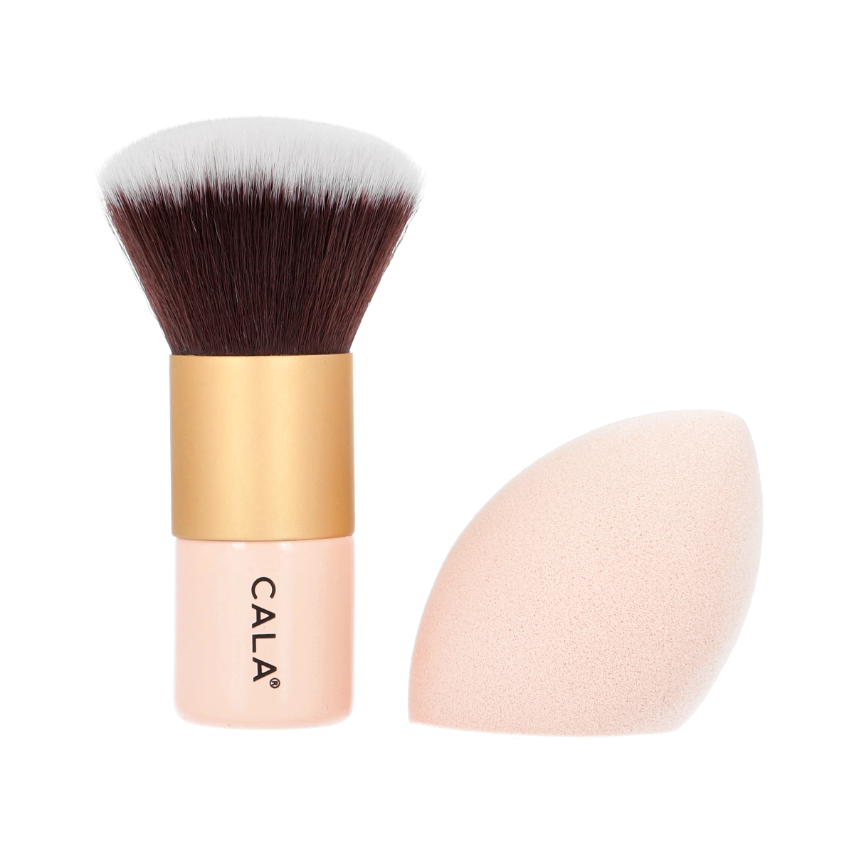 Pink Kabuki Brush + Sponge 2