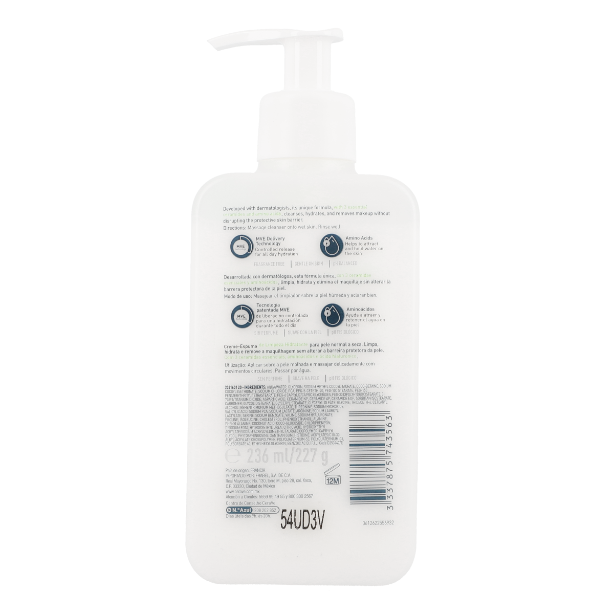 Espuma Hidratante / CeraVe 236 ml 2