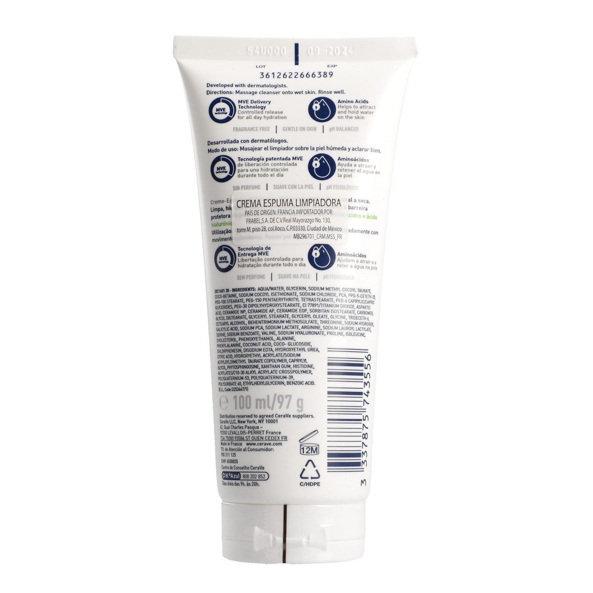 Espuma Hidratante / CeraVe 100 ml 2