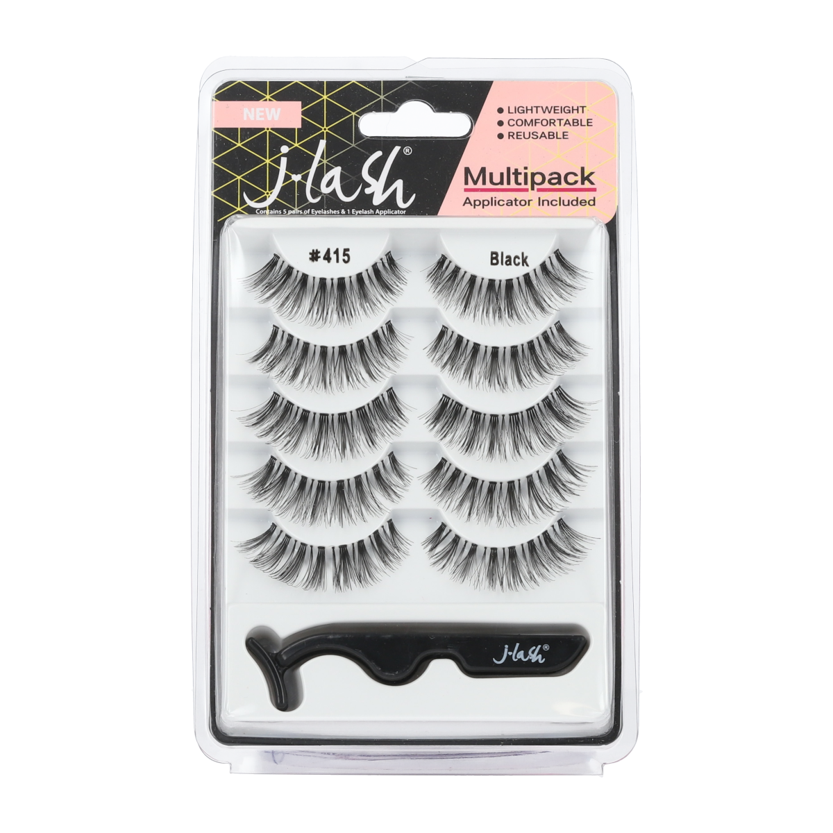 Multipack pestañas J-Lash #415 Black con aplicador 1