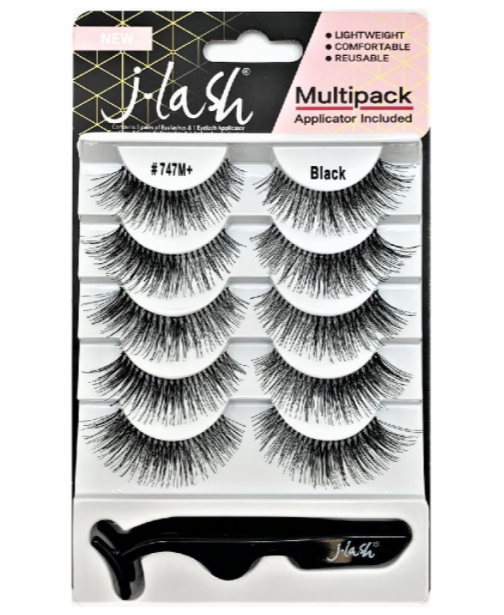 Multipack pestañas J-Lash #747M+ Black con aplicador 1