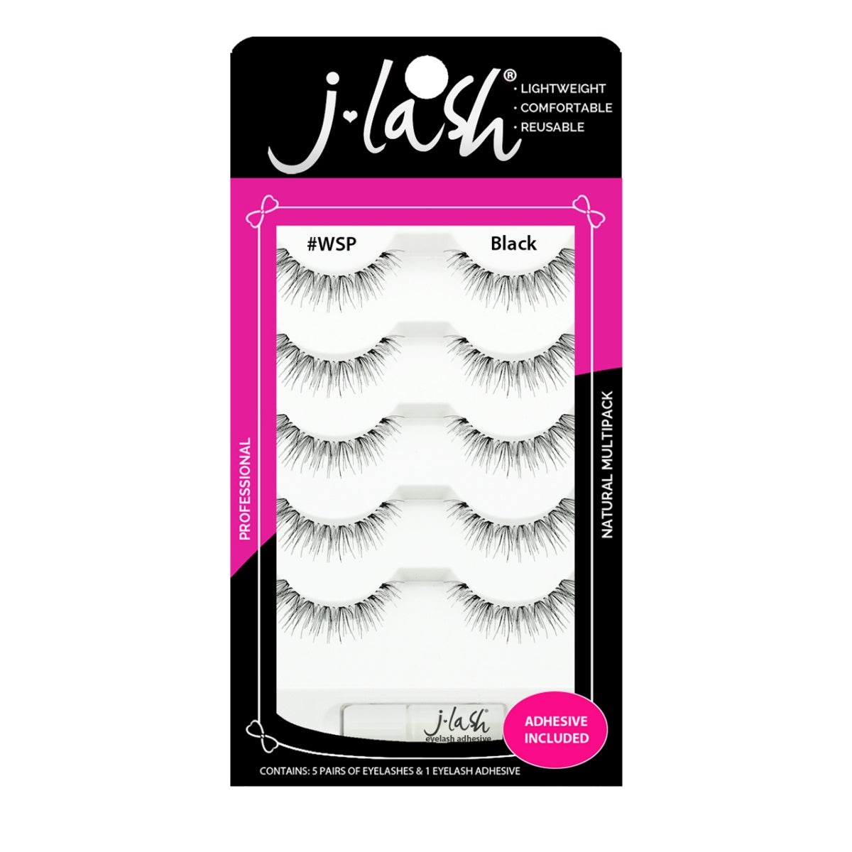 Multipack pestañas J Lash #WSP Black con pegamento 1