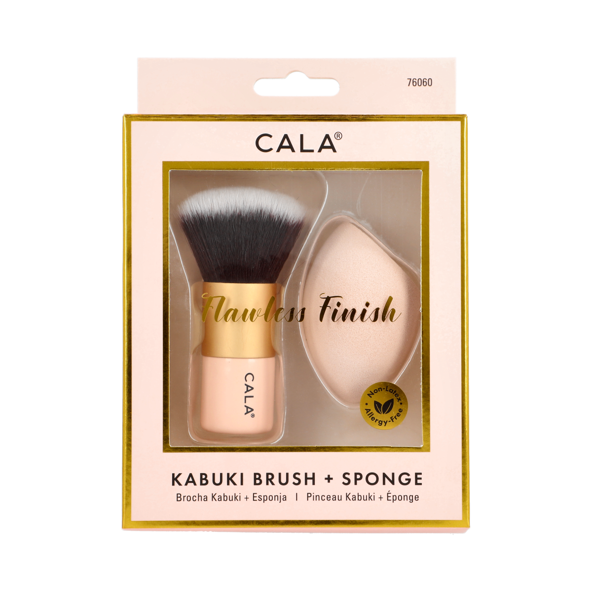 Pink Kabuki Brush + Sponge 1