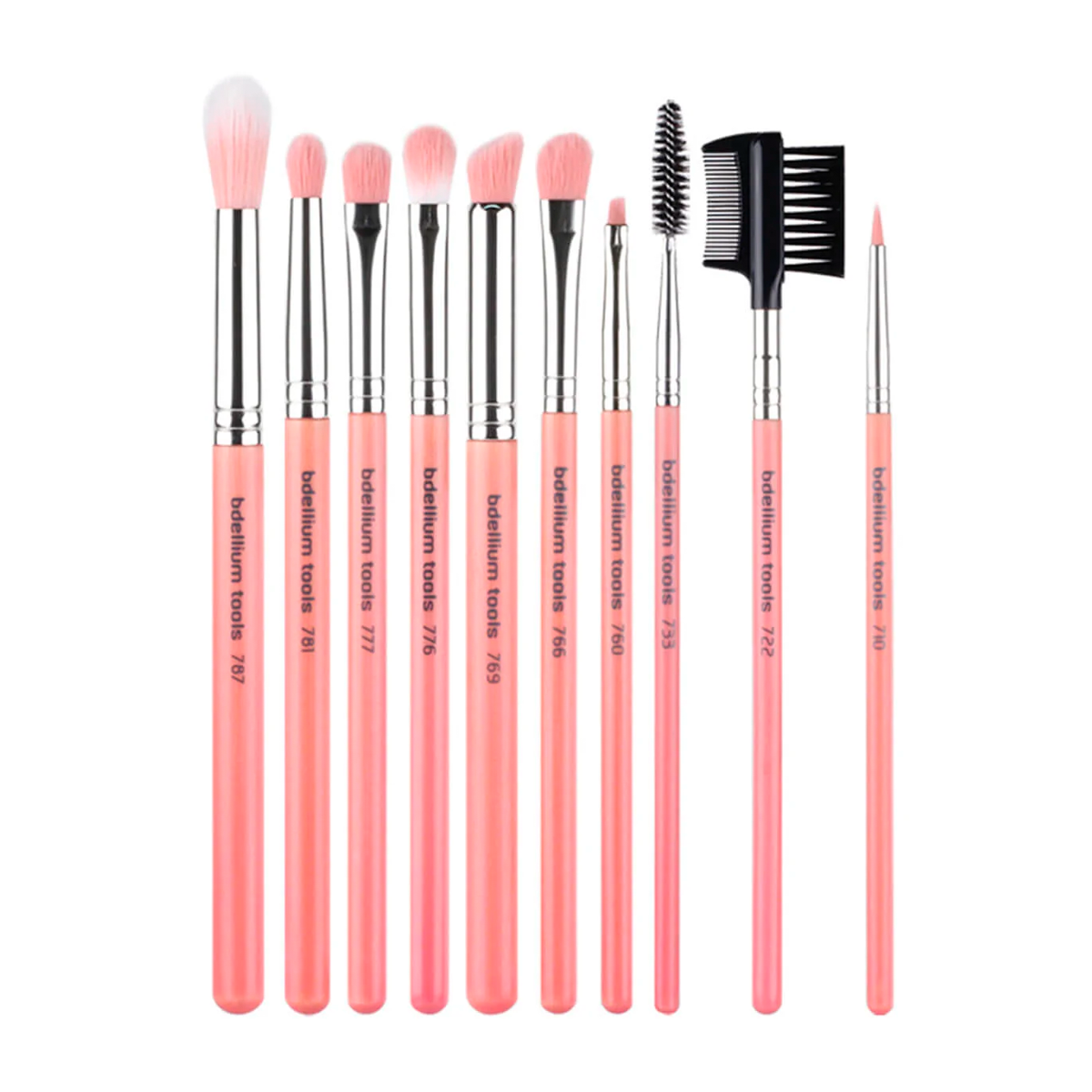 Pink Bambu Eyes Only 10pc. Brush Set with Roll-up Pouch 1